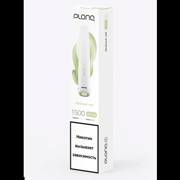 Электронка Plonq Plus 1500 Зеленый Чай 1500 затяжек в Казани